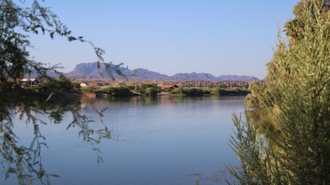 The Colorado River flows near Parker, Arizona on August 5, 2025. The Colorado River Indian Tribes want to give the river the same legal rights as a person, taking millennia of cultural values and putting them into law.