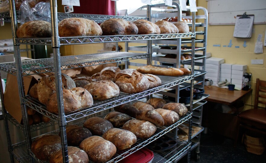 A rack of sourdough loaves at Vine Sourdough Bakery in Gainesville, Fla., Friday, May 29, 2026.