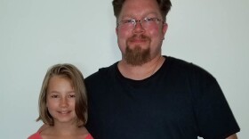 Leila Ramgren, 10, and her father, Chad Eisen-Ramgren, 42, at StoryCorps in St. Paul, Minn.