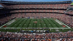 Cleveland Browns Stadium during an NFL football game.