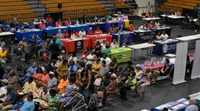 Community members gather at the “All Things ADA Expo” held on St. Thomas at the Eldridge Blake Sports and Fitness Center.
