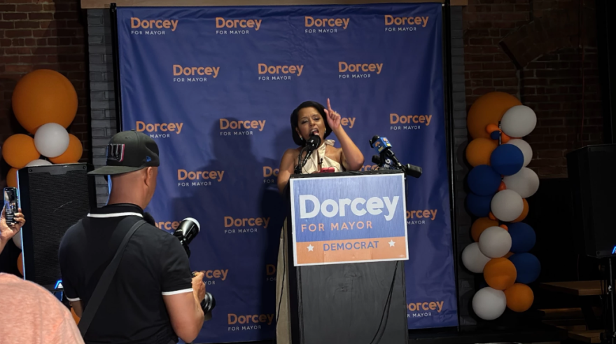 Chief City Auditor Dorcey Applyrs declared victory in the Democratic primary for mayor of Albany Tuesday.