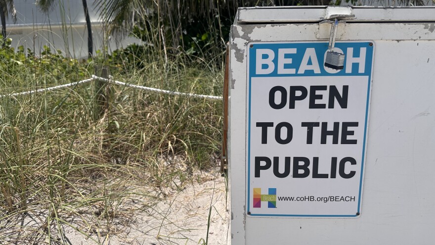 "...look how beautiful this is. Everyone should enjoy it," said Camila Penna, who was told to leave Golden Beach. "And if I get kicked out, I'm going to stay here. You're gonna see me here. ”