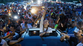 Supporters surround Venezuelan opposition leader and Nobel Peace Prize laureate Maria Corina Machado in Valencia, Venezuela, following her return to the country after months abroad, Sunday, Oct. 25, 2026.
