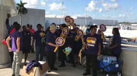 Contracted workers at Fort Lauderdale-Hollywood International Airport have been protesting for a living wage increase in Broward County.  Some of them had to work on Thanksgiving. 