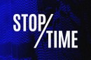 A still image of the words STOP/TIME