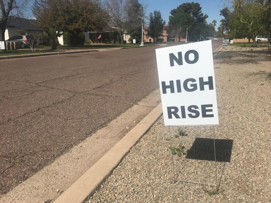 sign in the Phoenix Coronado neighborhood opposing the high rise