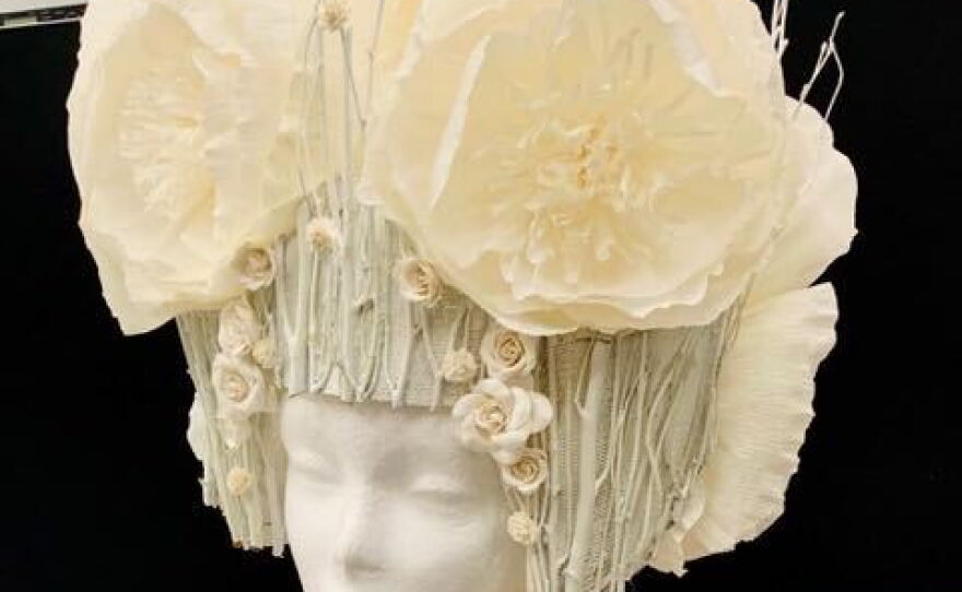 Floral headdresses created for Neiman Marcus Manhattan in 2018. 