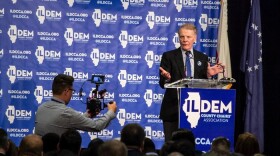 Former Rep. Michael Madigan, D-Chicago, announced Monday he is resigning as chairman of the Democratic Party of Illinois. He is pictured in a file photo at an event in 2019.