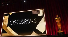 A view of the stage appears before the start of the 95th Academy Awards nomination ceremony on Tuesday, Jan. 24, 2023, at the Academy Museum in Los Angeles. The 95th annual Academy Awards will take place on Sunday, March 12, 2023, at the Dolby Theatre in Los Angeles.