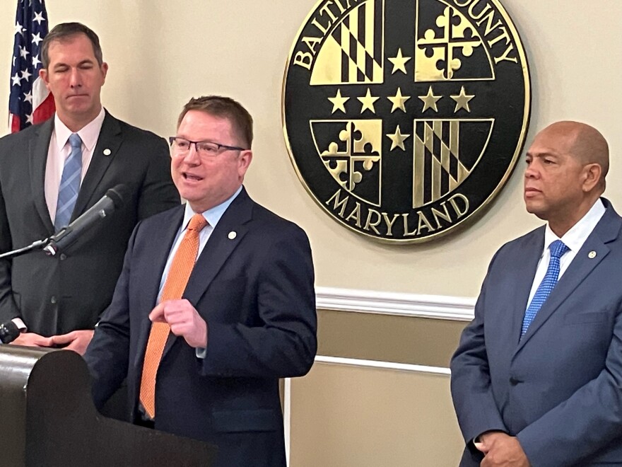 Baltimore County Housing and Community Development Director Terry Hickey speaks at affordable housing news conference Jan. 12, 2023