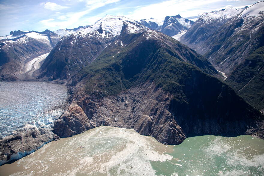 The August 2025 landslide tsunami in Tracy Arm ran more than 1,500 feet up the opposite slope, removing vegetation in its path.