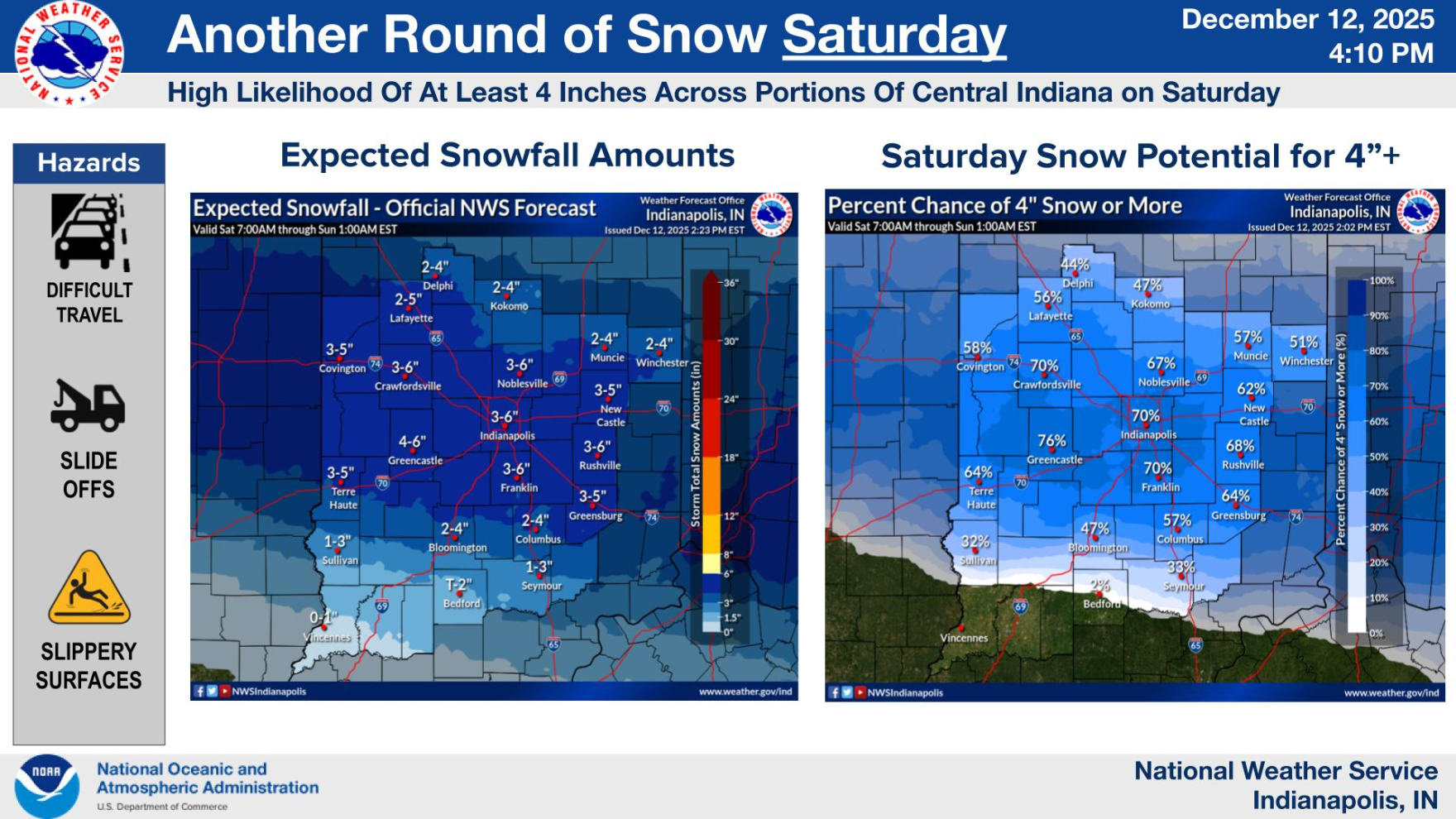 2 to 4 inches of more snow coming Saturday