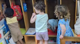 Students in the two to three-year-old classroom at the Community School for People Under Six in Carrboro, North Carolina.