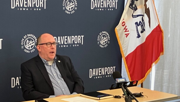 Davenport Mayor Jason Gordon held a brief press conference on Ald. Tim Dunn's resignation, Friday, Sept. 18, 2026.