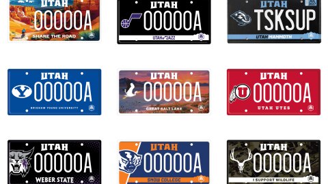 Special group plates charge an annual fee to support a cause. The wildly popular black plate, for example, has raised millions for the Utah Historical Society. The state's new designs launch July 1, 2026.