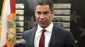 Miami Mayor Francis Suarez speaks during a news conference June 12, 2023, in Miami. Suarez is running for president in 2024 and filed paperwork Wednesday, June 14, with the Federal Election Commission to make his bid official.