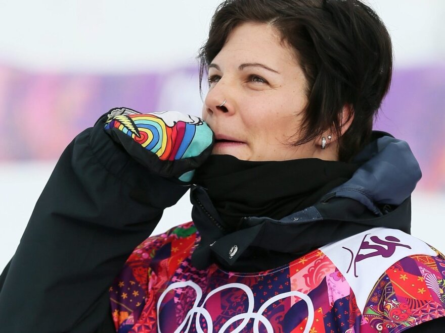 SOCHI - Cheryl Maas of the Netherlands, after her second run in the women's snowboard slopestyle semifinal in the Sochi Winter Games. (Sergey Ilnitsky/EPA/Landov)