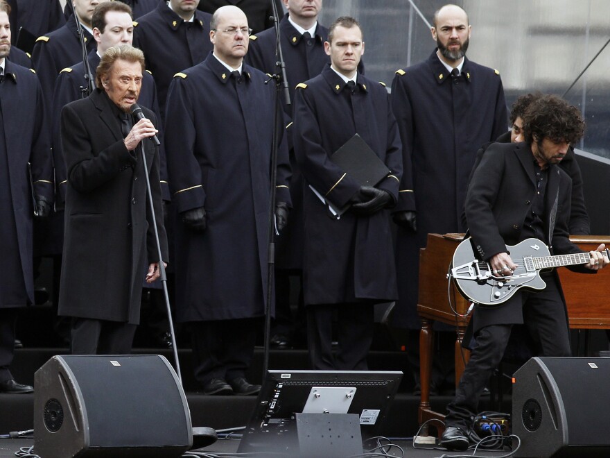 Hallyday sang in January 2016 during a ceremony at Place de la Republique to pay tribute to victims of the November 2015 terrorist attacks in Paris.