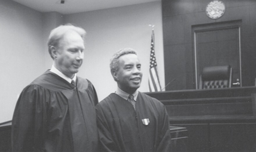 Supreme Court Justice Tom Kilbride swears in Walter to be a Circuit Judge (2001-2014)