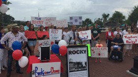 Rocky Hanna addressing his supporters.