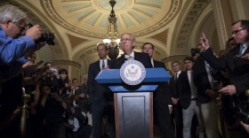 U.S. Senate Majority Leader Mitch McConnell (R-Ky.) speaks about the Senate Republican's health care bill at the US Capitol in Washington, June 27, 2017.
(Saul Loeb/AFP/Getty Images)