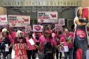 One Fair Wage advocates outside Oakland courthouse
