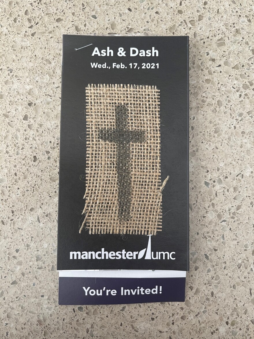 Manchester United Methodist Church is offering its annual “Ash & Dash.” Parishioners will be able to sit in their car, receive a prayer, and a burlap cross instead of ashes.