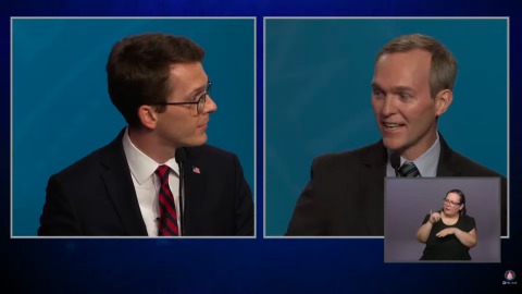1st Congressional District candidates Riley Owen and Ben McAdams debate on Tuesday, Sept. 29, 2026.