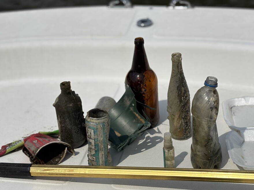 Litter picked up from the shoreline of the Lafayette River in Norfolk on March 27, 2026.