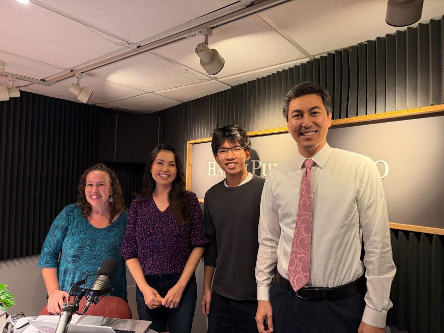 From left to right: Sarah Milianta-Laffin, Yunji De Nies, Anson Li and Rep. Scot Matayoshi.