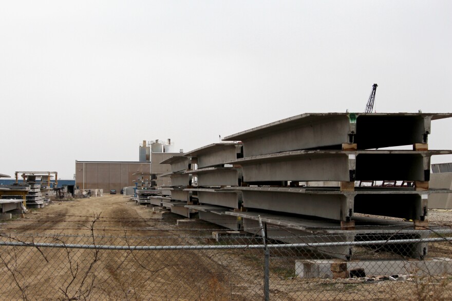 At this concrete plant in Mount Pleasant, Iowa, workers make large pieces for bridges and buildings. In an immigration raid last year, 32 workers were detained by Immigration and Customs Enforcement.