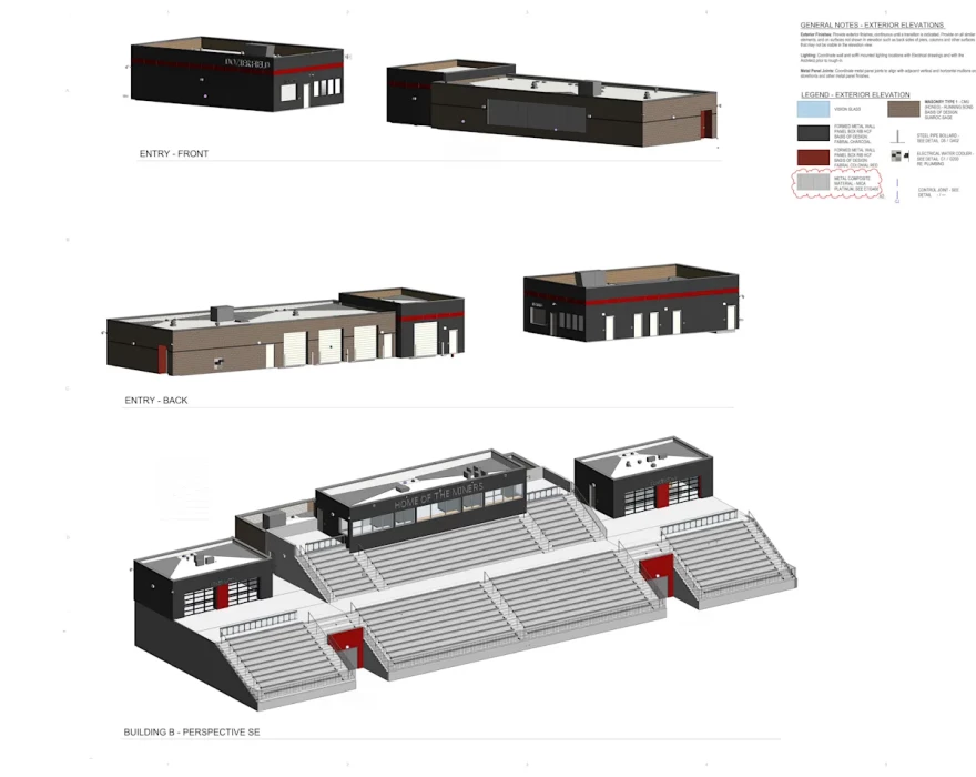 Models of what the seating upgrades will look like at Dozier Field.
