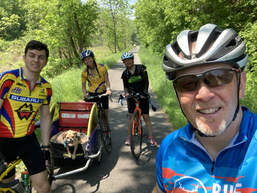 Darryl Caron of Adirondack Sports and his family out on the Mohawk Hudson Bike Trail