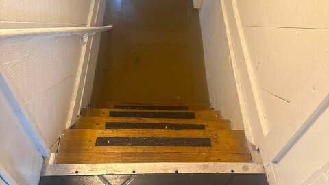 The flooded basement of The Bus Stop