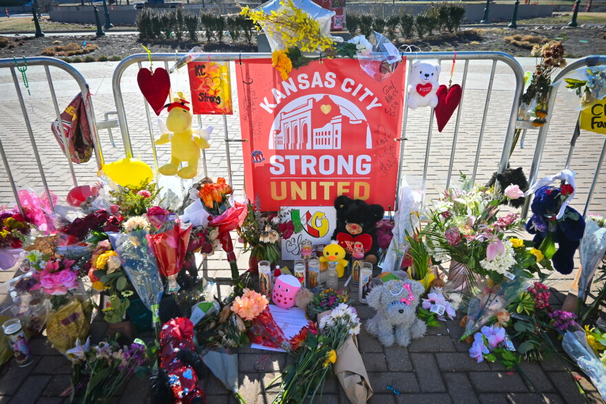  The memorial for victims of the Jan. 14 attack is slowly growing in front of Union Station where one person died and 22 people were injured in a shooting on Jan. 14 after the Chiefs Super Bowl celebration rally.