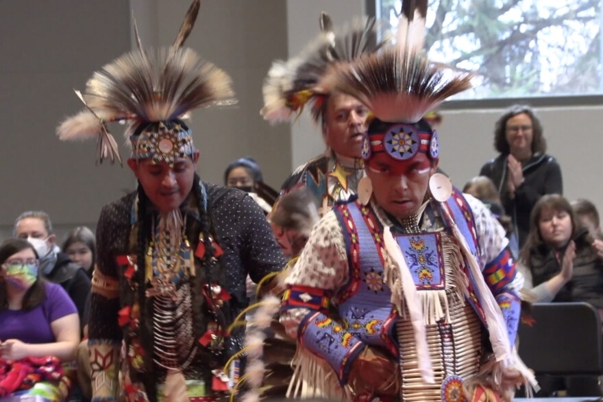 Members of different tribes performed social dances at IU's traditional powwow.