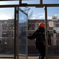 A guest heads out for the day from Keystone Mission's 365 Overnight Shelter in Wilkes-Barre.