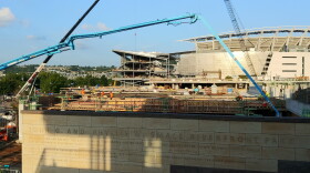 Construction underway in July on the Andrew J. Brady ICON Music Center.
