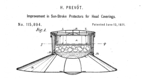 Hellvig Prevot received a patent in 1871 for this ice-filled hat.