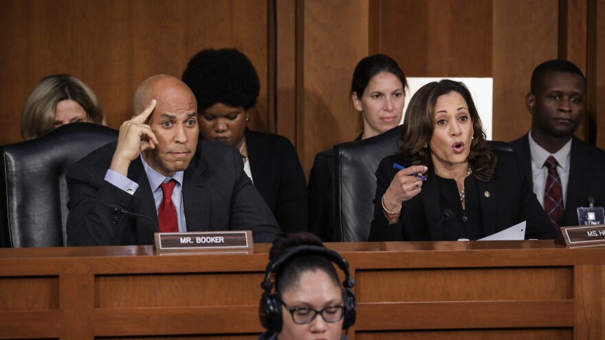 Democratic Sens. Cory Booker of New Jersey and Kamala Harris of California both scored points with the progressive base during the Kavanaugh hearings.