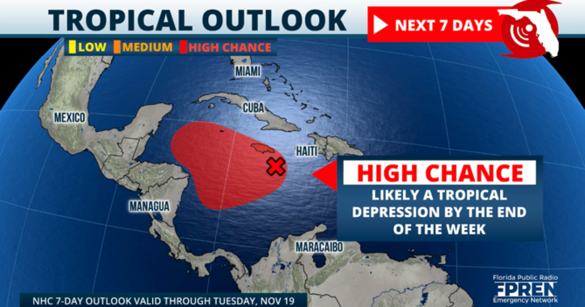 High chance for tropical storm formation over the Western Caribbean | WUSF