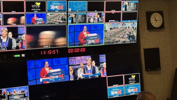 Inside a WHRO Public Media television control room. The Eastern Shore uses an aging translator TV system to keep WHRO and other local news stations on air, but may cut the program because of budget constraints.