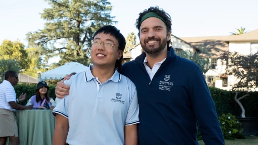 Aaron Chen and Jake Johnson in The Dink.