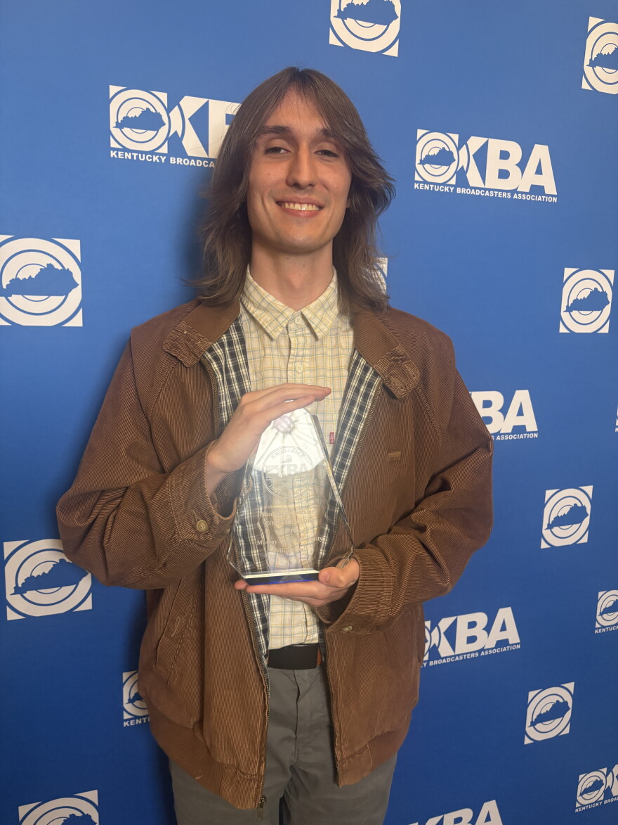 Will Darnall received the Kentucky Broadcasters Association's College Radio Student Broadcaster of the Year Award at the KBA Awards ceremony in Louisville on Oct. 25.