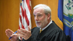 Judge William Clark presides over a hearing in Bridgeport Superior Court, in Bridgeport, Conn. Sept. 25, 2023. 