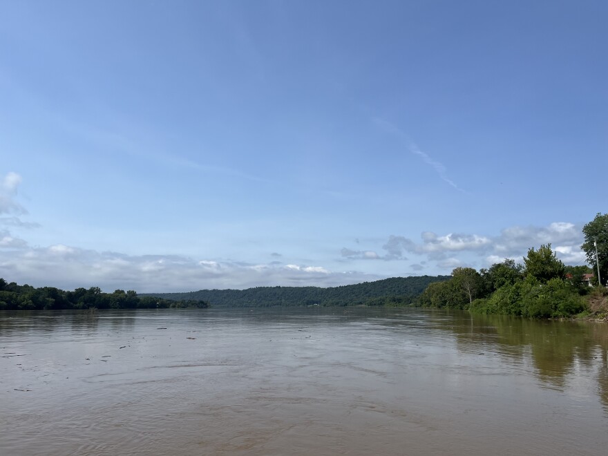 The Ohio River flows past the village of Manchester in the southwest corner of Adams County. Amazon Web Services is exploring developing a data center nearby, close to the former J.M. Stuart Station.