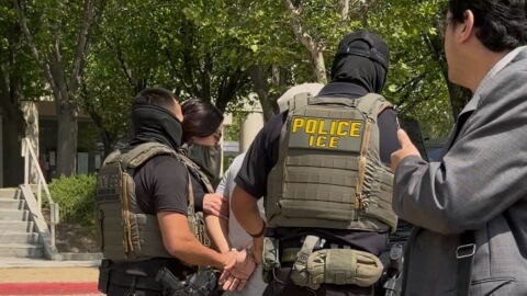 Last Thursday, February 9, 2026, KVCR witnessed federal agents arrest three men outside the Rancho Cucamonga courthouse. One man was detained in the parking lot while searching for his son, as agents and vehicles surrounded him. The Department of Homeland Security says the individuals had prior convictions, including assault and battery.