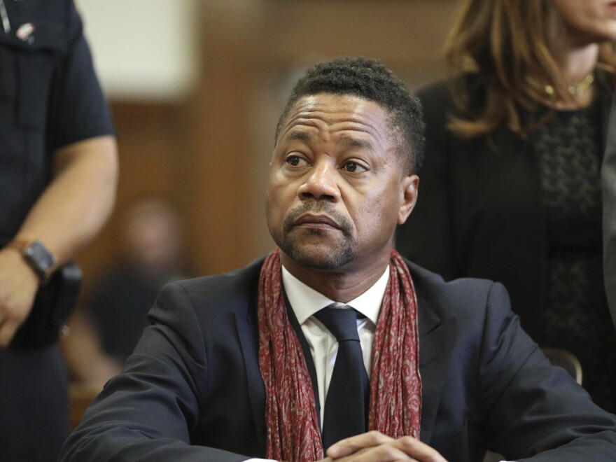 Cuba Gooding Jr. appears in court in New York on Jan. 22, 2020. The actor has settled accusations that he raped a woman in a New York City hotel a decade ago, according to court records.