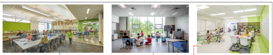 Some of the renderings of new spaces for Rock Island Academy, 930 14th St.